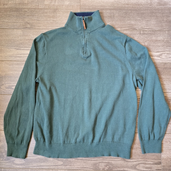 J. Crew Other - J.CREW Sweater Men's XL Green Quarter Zip  Cotton Preppy Heritage Office Cabin